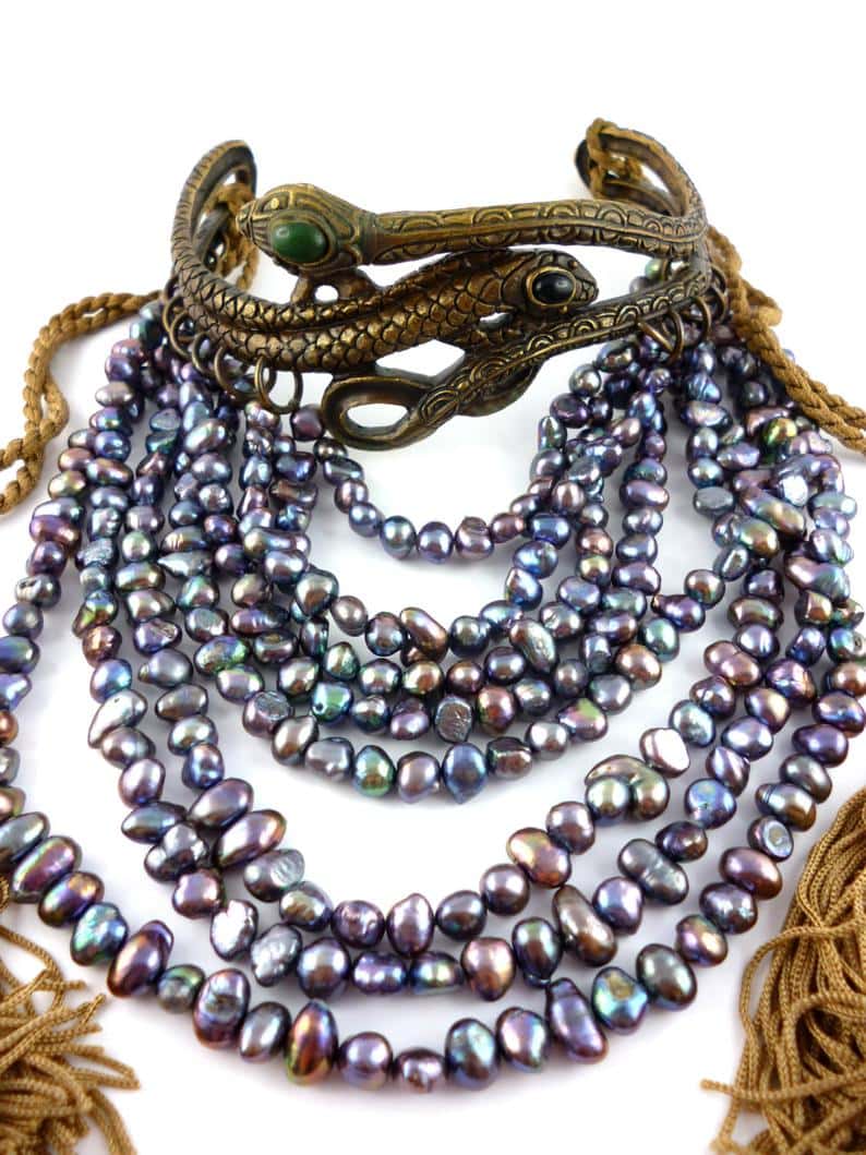 Snake and Baroque Pearl Choker