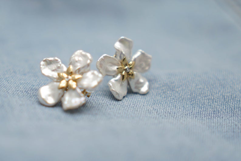 Pearl Flower Earrings