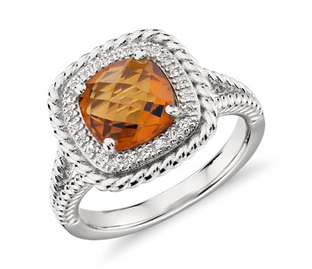Yellow citrine ring