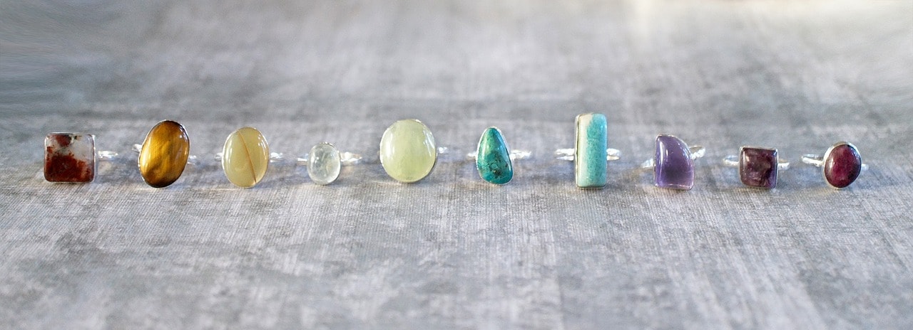 Colored gemstone rings