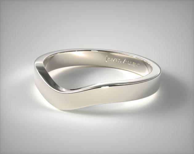 curved platinum wedding band