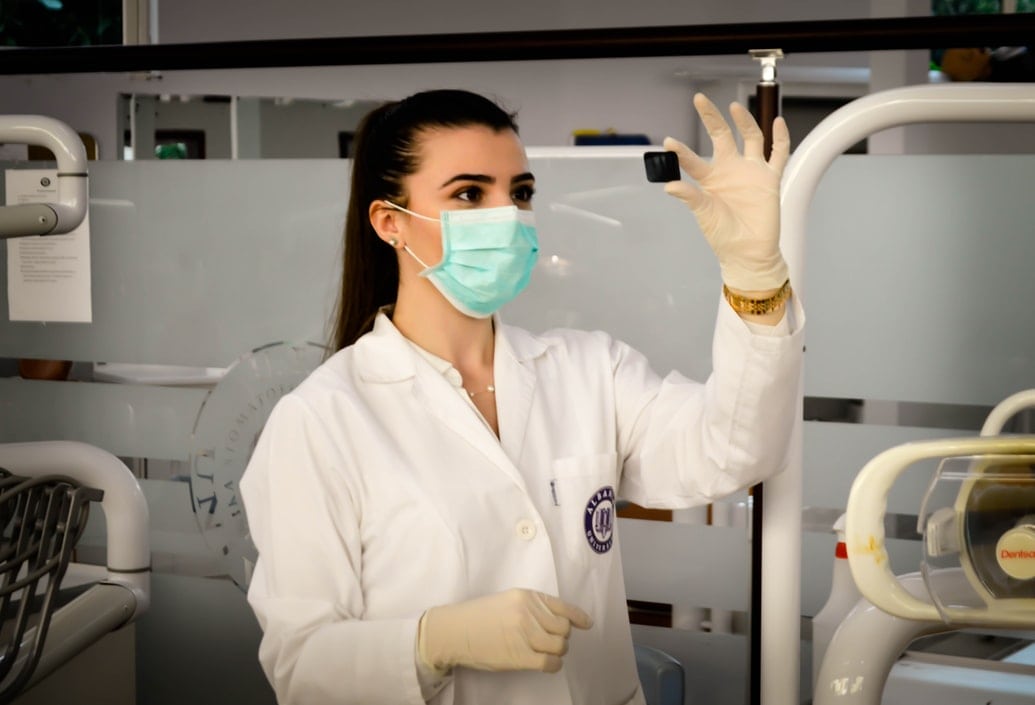 Doctor checking patient's results