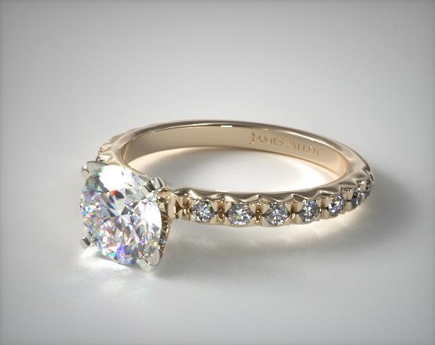 French pave engagement ring