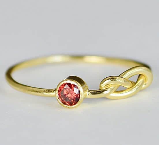 infinity bezel set garnet ring