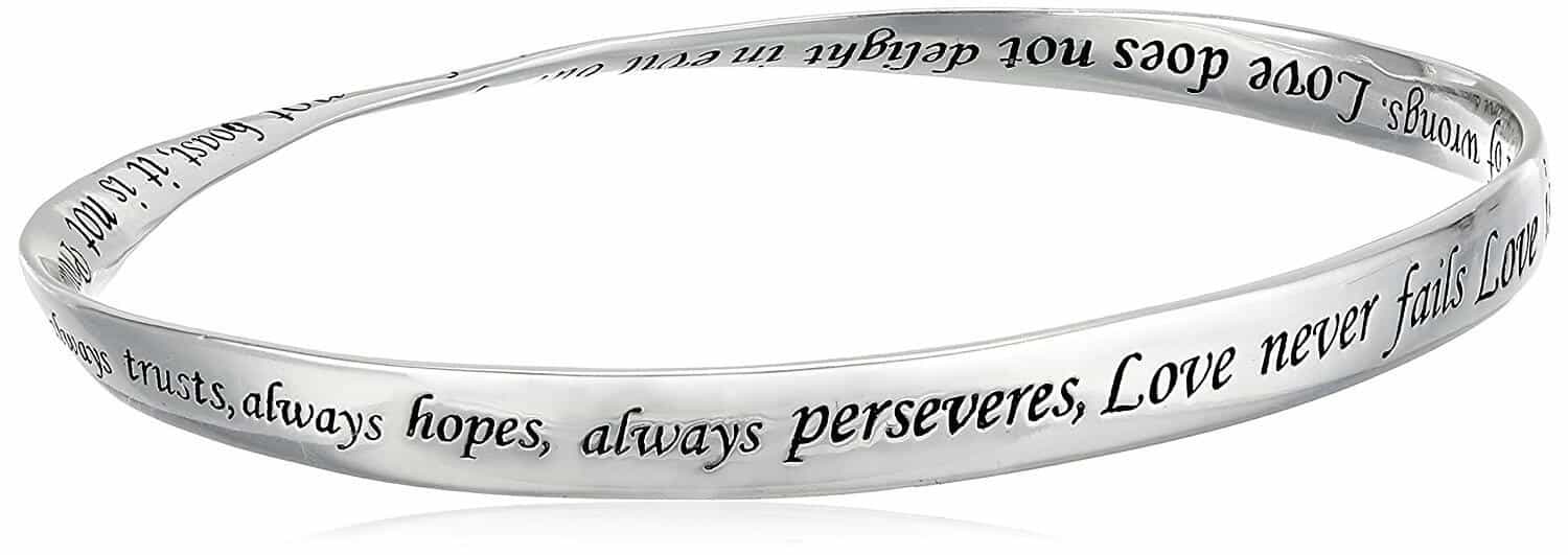 love is kind silver bracelet