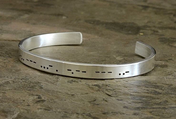 Morse code sterling silver bracelet
