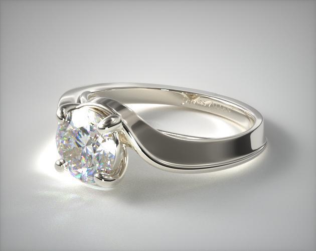 prong setting swirl engagement ring