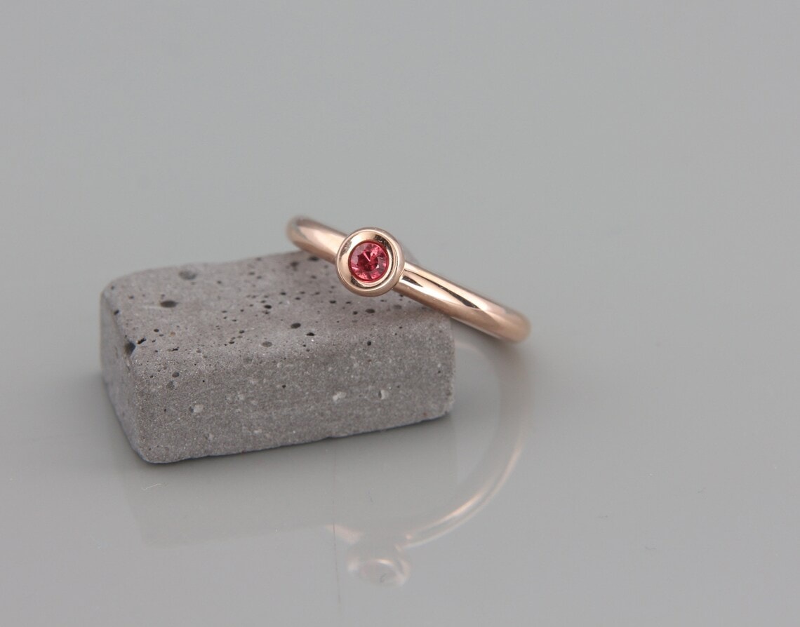 red sapphire stack ring
