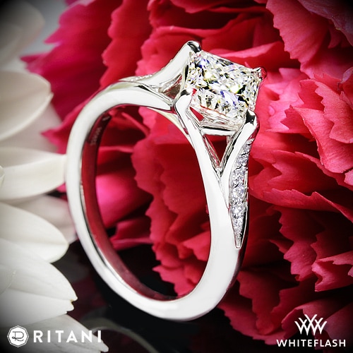 princess cut diamond in solitaire setting