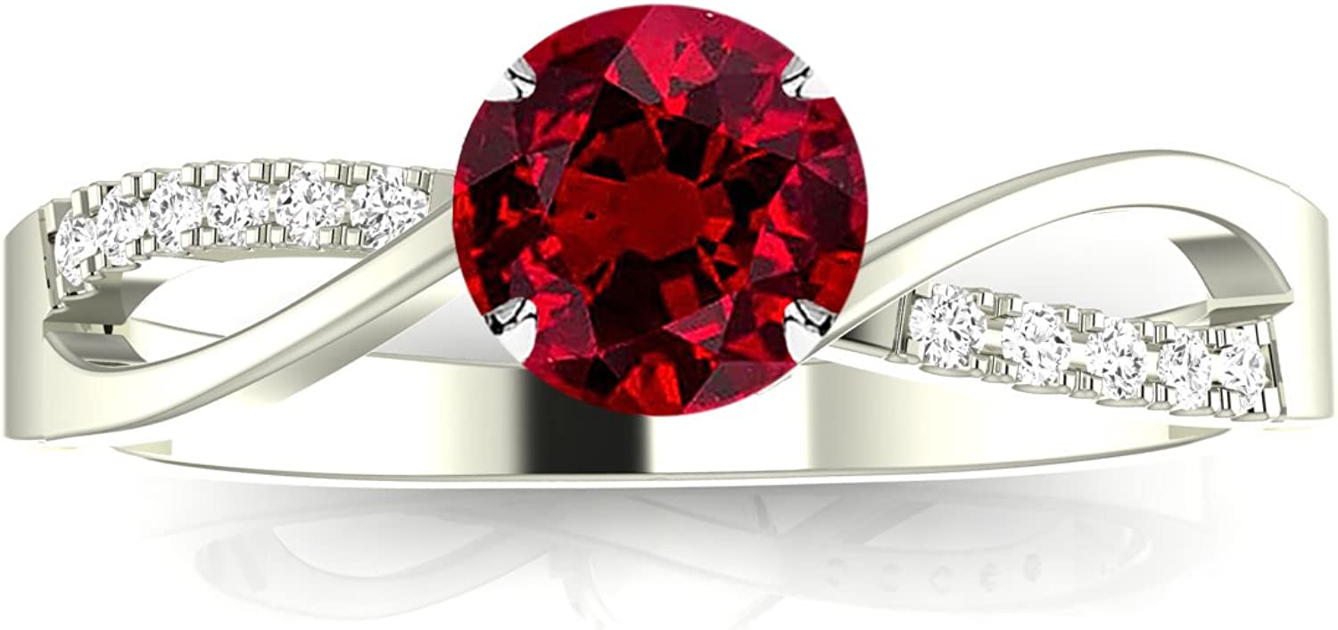 infinity twist ruby ring