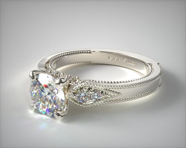 Milgrain style engagement ring