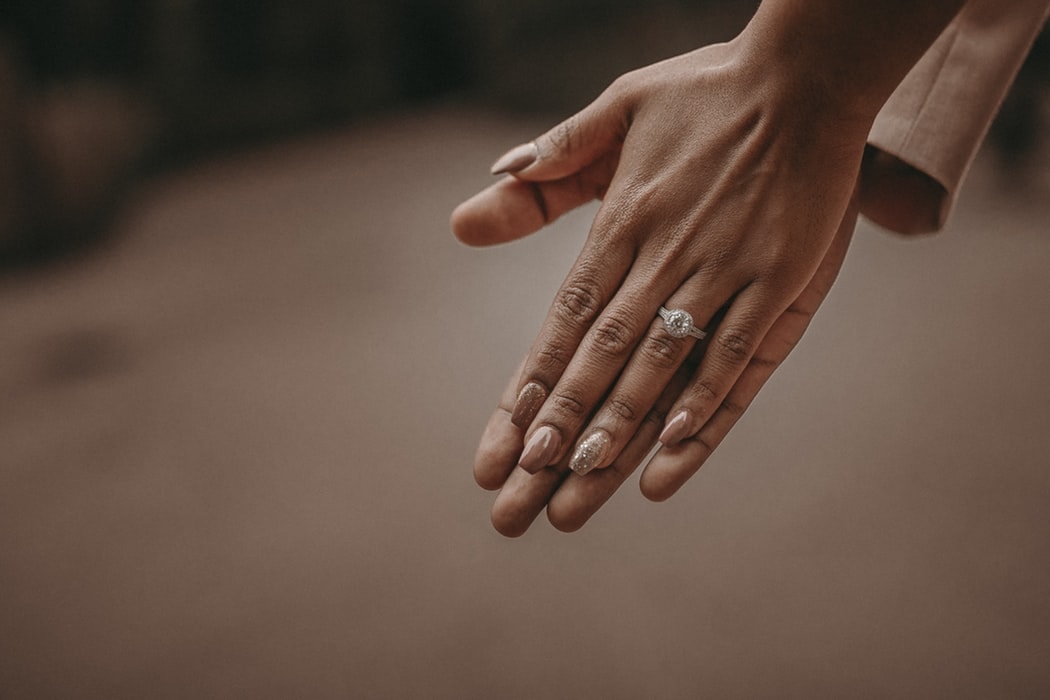 Girl wearing hidden halo ring