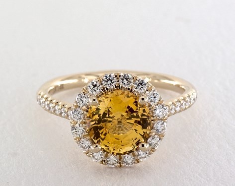Yellow sapphire engagement ring
