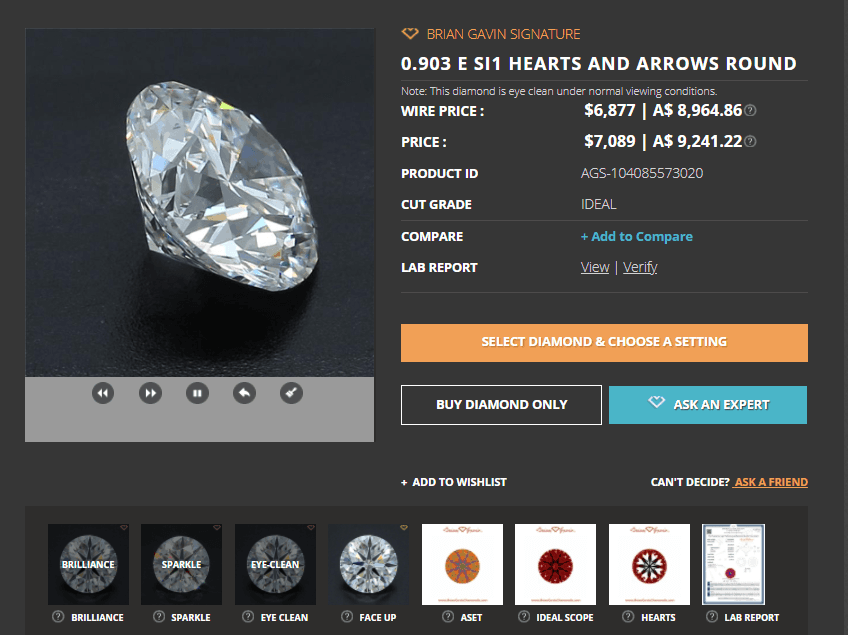 Brian Gavin loose diamond info