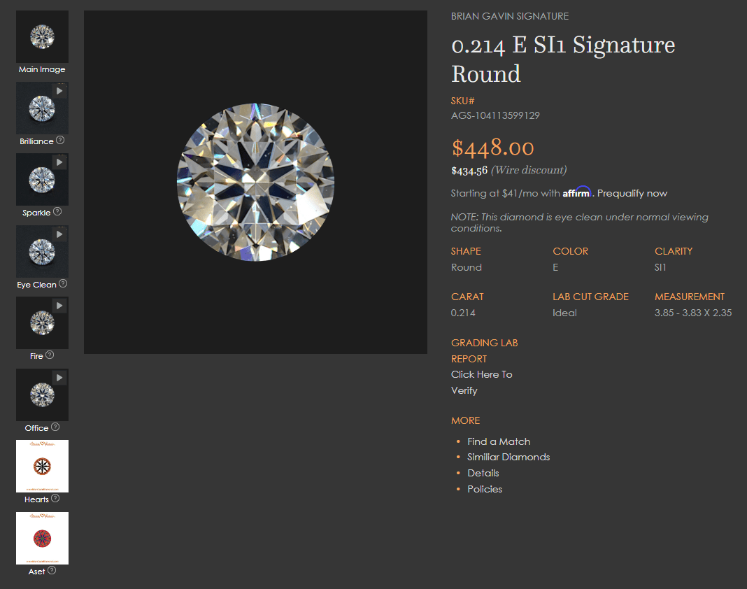 Diamond information from Brian Gavin
