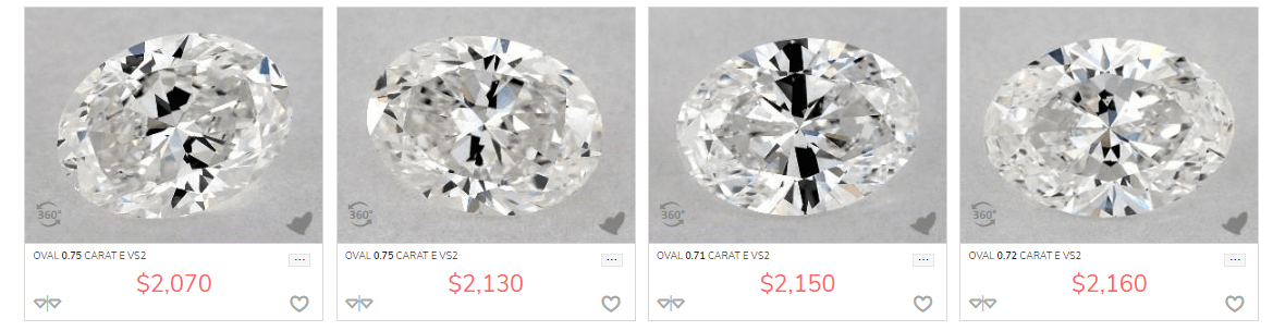 oval cut diamonds with bow tie