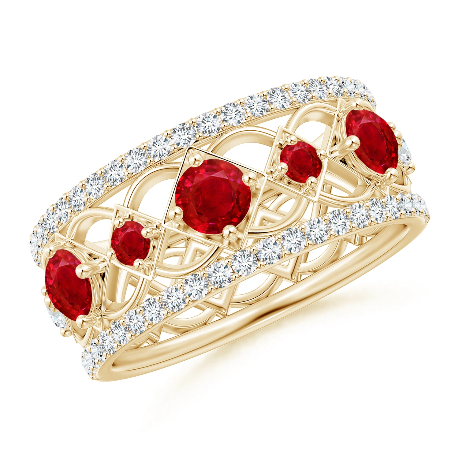 Art Deco Inspired Ruby and Diamond Ring