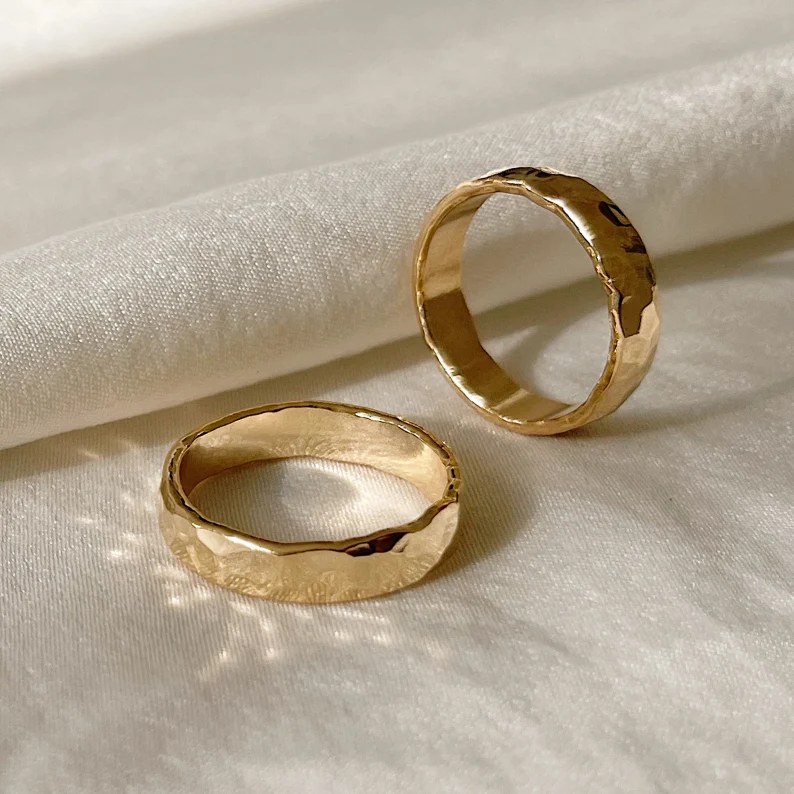 14k Gold Filled Hammered Band