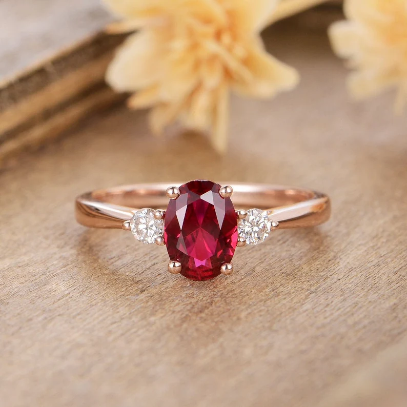 Rose Gold Ruby Ring